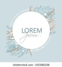 Floral border background - light blue flowers