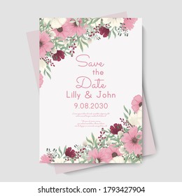 Floral border background - pink flower border