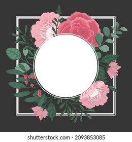 Fondo del borde floral - borde floral rosa