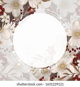 Floral border background - red flowers