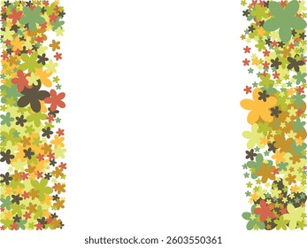 Floral Border Background with Warm Colors and Empty Space for Text.