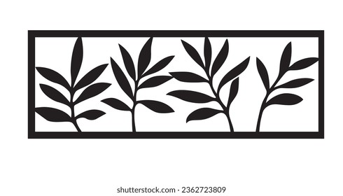 Borde floral. Ilustración vectorial en blanco y negro aislada sobre fondo blanco.