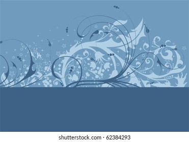 Floral border with bud, element for design, vector illustration
