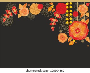 floral border card  design