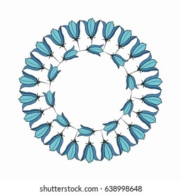 Floral border and circle frame.