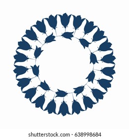 Floral border and circle frame.