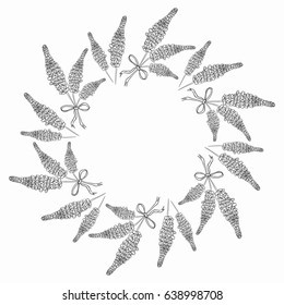 Floral border and circle frame.