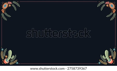 Floral border with copy space for quote and banner
