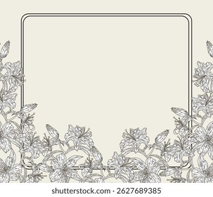 Floral border design with empty frame.