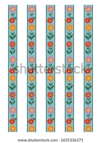 Floral border for digital printing, Floral border repeat pattern vector
