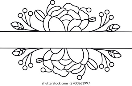 Floral Border Divider. Vector Illustration in Minimalist Concept.