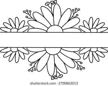 Floral Border Divider. Vector Illustration in Minimalist Concept.