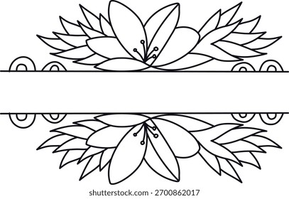 Floral Border Divider. Vector Illustration in Minimalist Concept.