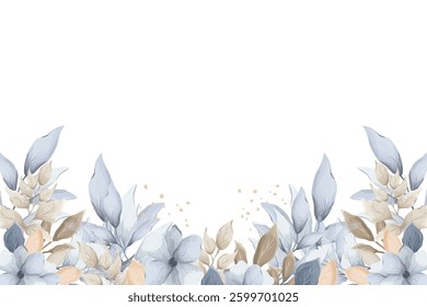Floral border frame background card template. Vector design illustration. for banner, wedding card. 