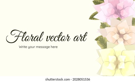 Blumenrahmen-Vorlage verwendet als Web-Hintergrund, Banner, Social-Media-Post, App, Poster, Gruß. Frische Blumen für Kosmetikprodukte, Kosmetika, Parfums, Haarpflege.