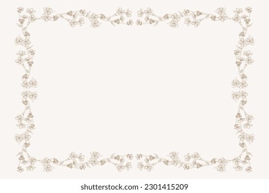 Floral border frame card template. 
flat background. 
alamanda flowers. Vector design illustration.