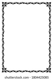 floral border frame for decoration, certificate, backdrop, card, texture, pattern, vector illustration, Lai Thai
