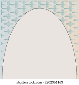floral border frame design, Vintage style frame for design and decoration, flat design, Abstract pattern background with simple white round text box design