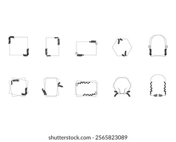 Floral Border Frame Element Set