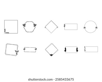 Floral Border Frame Element Set