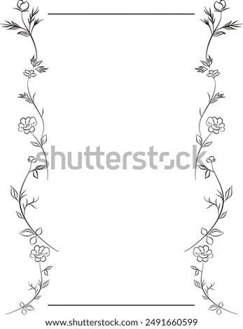 floral border frame template with decorated corner