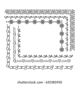 Floral border in hand drawn style