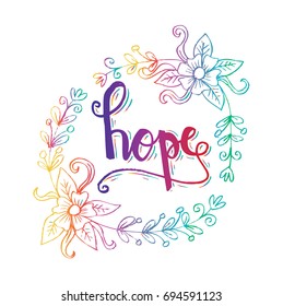 Floral border with HOPE hand lettering.