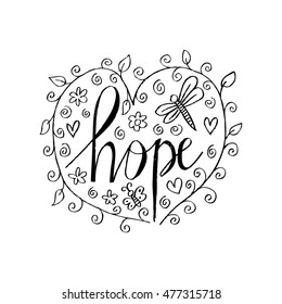 Floral border with HOPE lettering.
