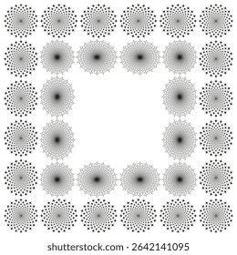 Floral border icon. Decorative edge layout. Circle vector design. Petal shape pattern.