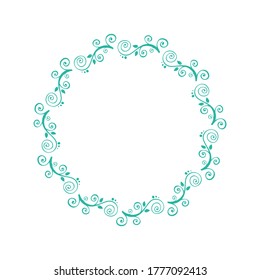 Floral border isolated on white background. Vector illustration. Design element for greeting card, leaflet, poster, cover or photo frame.