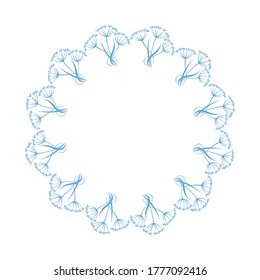 Floral border isolated on white background. Vector illustration. Design element for greeting card, leaflet, poster, cover or photo frame.