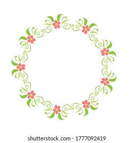 Borde floral aislado sobre fondo blanco. Ilustración vectorial. Elemento de diseño para tarjeta de saludo, volante, póster, portada o fotograma.