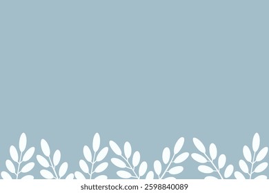 Floral Border on Blue Background. place for a text