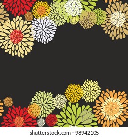 Floral border pattern on dark background