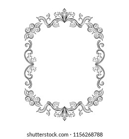 Floral Border Picture Italian Vintage Ornament Stock Vector (Royalty ...