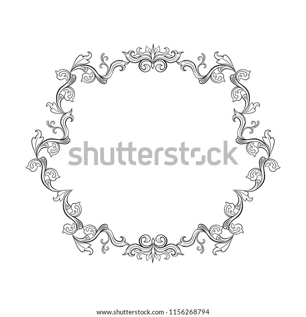 Floral\
border for picture. Italian vintage ornament for photo. Isolated\
Retro divider with swirl for greeting card or wedding, decoration\
vignette. Royal flourish, headpiece\
template