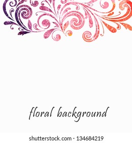 Floral border. Postcard template.