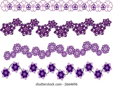 floral border purple and lavender