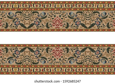 Floral border repeat pattern vector