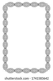 Floral border with romantic ornament. Hand drawn style. Vector illustration. Design element for greeting card, poster, leaflet, sticker, booklet, cover.