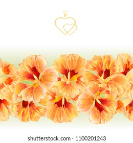 Floral border seamless background Spring flowers watercress vegetable healthy food vintage hand draw vector Illustration for use in interior design,  dishes, clothing, packaging, greeting cards