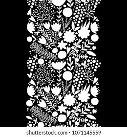 Floral border, seamless pattern for your design