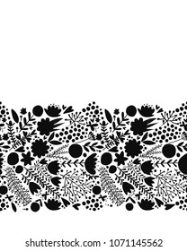 Floral border, seamless pattern for your design