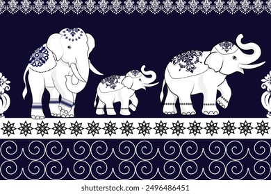 floral border, seamless patterns, fabric factory, shirt pattern, batik, elephant abstract, folk, seamless designs, pants pattern, ethnic fashion, elephant design, ethnic designs, ikat print, native, p