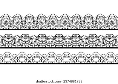 Floral border set in black colour