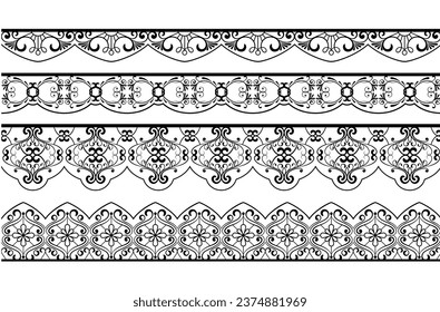 Floral border set in black colour