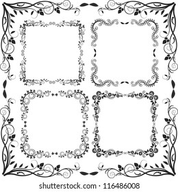 floral border square - set of vectors