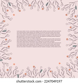 floral border template with place for text