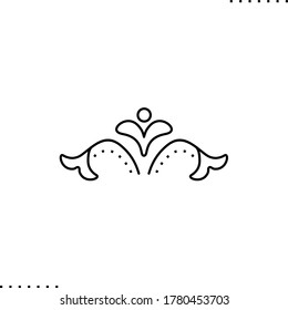 Blumengrenze, Text-Dekoration, Vektorsymbol in Umrissen