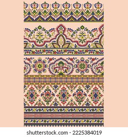 Floral border for textile designer